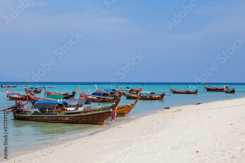 Boats on the sea in Southern of Thailand © witthaya