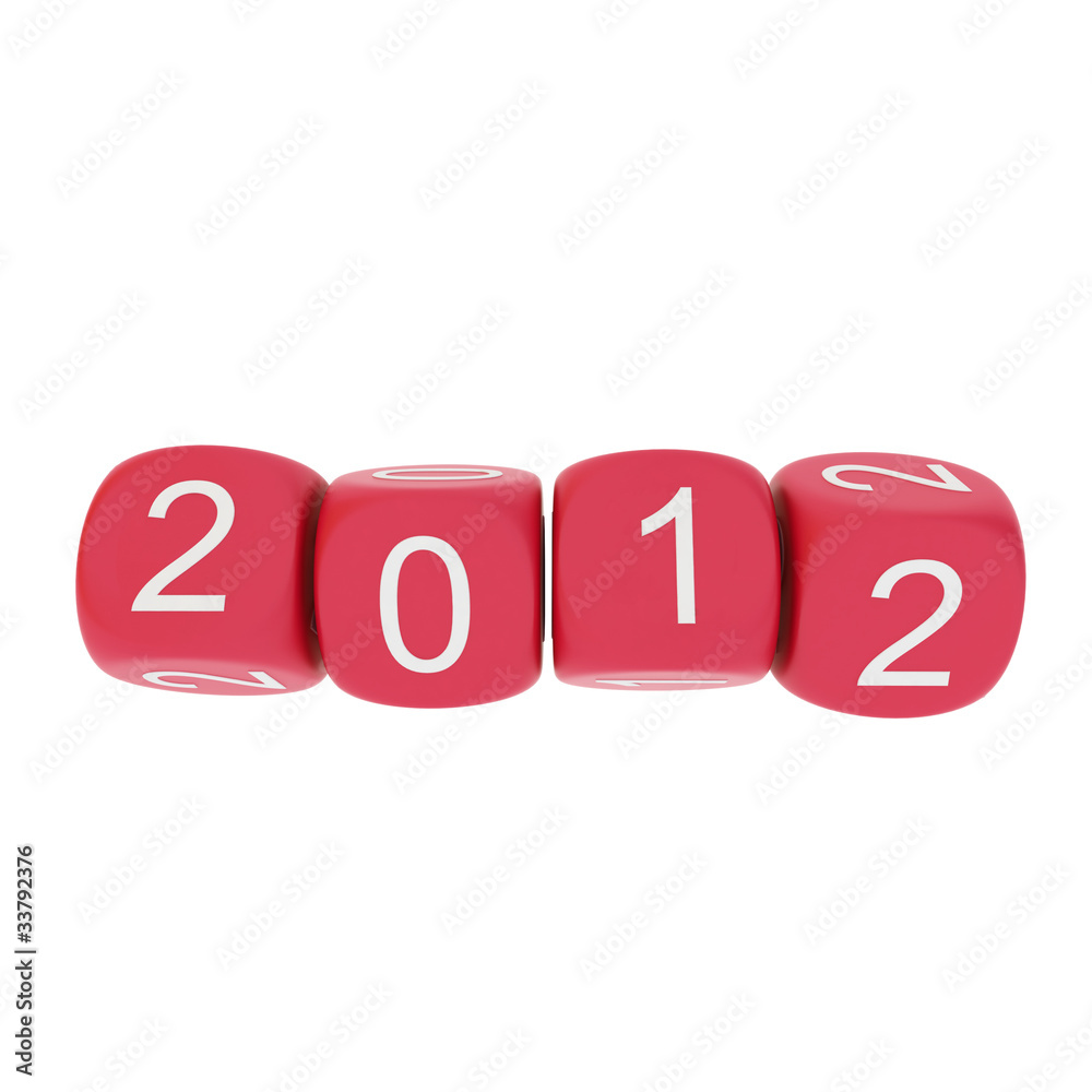 New Year 2012 on white background