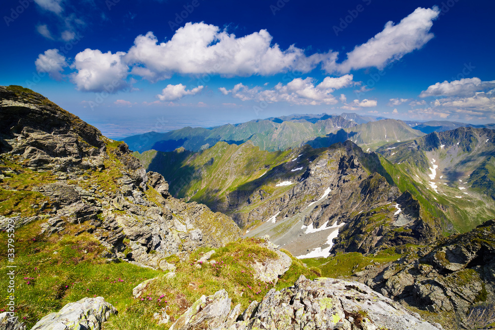 Fototapeta premium Landscape with Fagaras mountains in Romania
