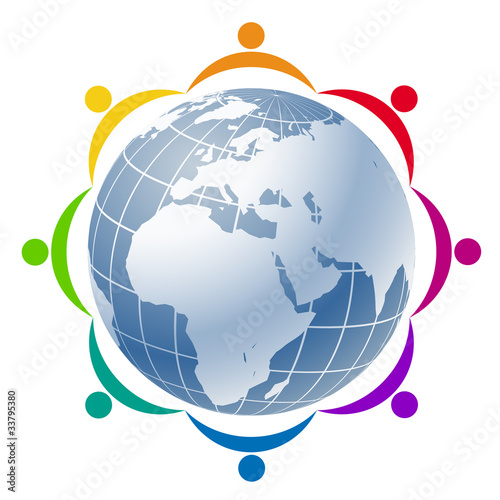 Community of people joined around the globe