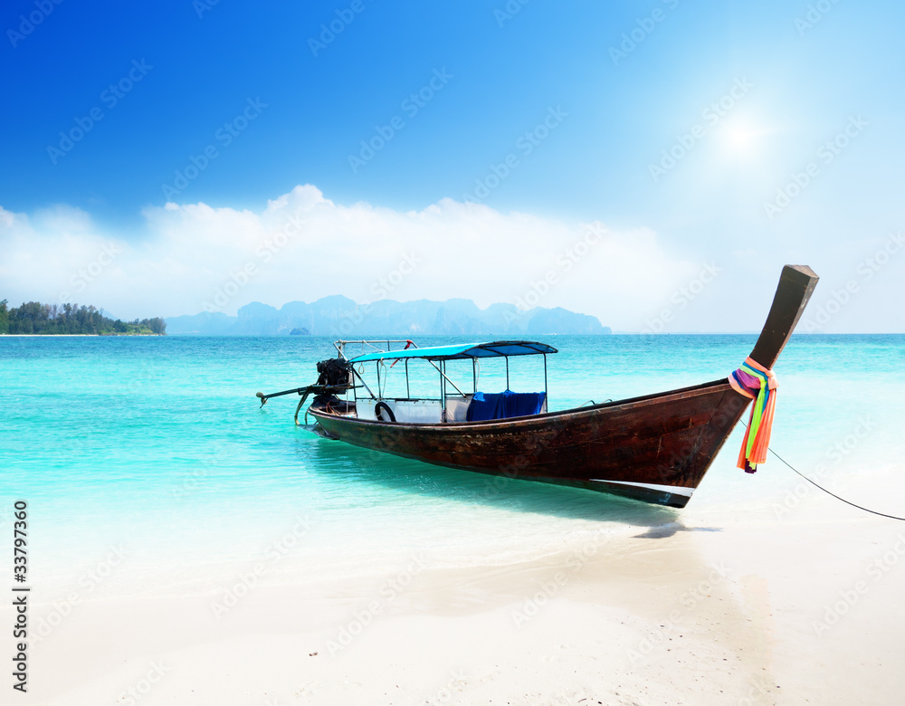 long boat and poda island in Thailand