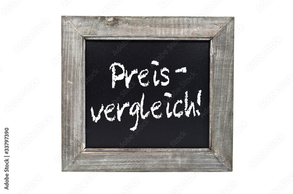 Fototapeta premium Tafel mit Preisvergleich