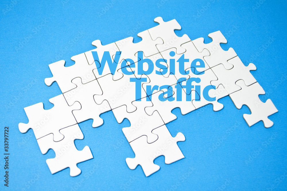 Obraz premium Puzzle mit Website Traffic