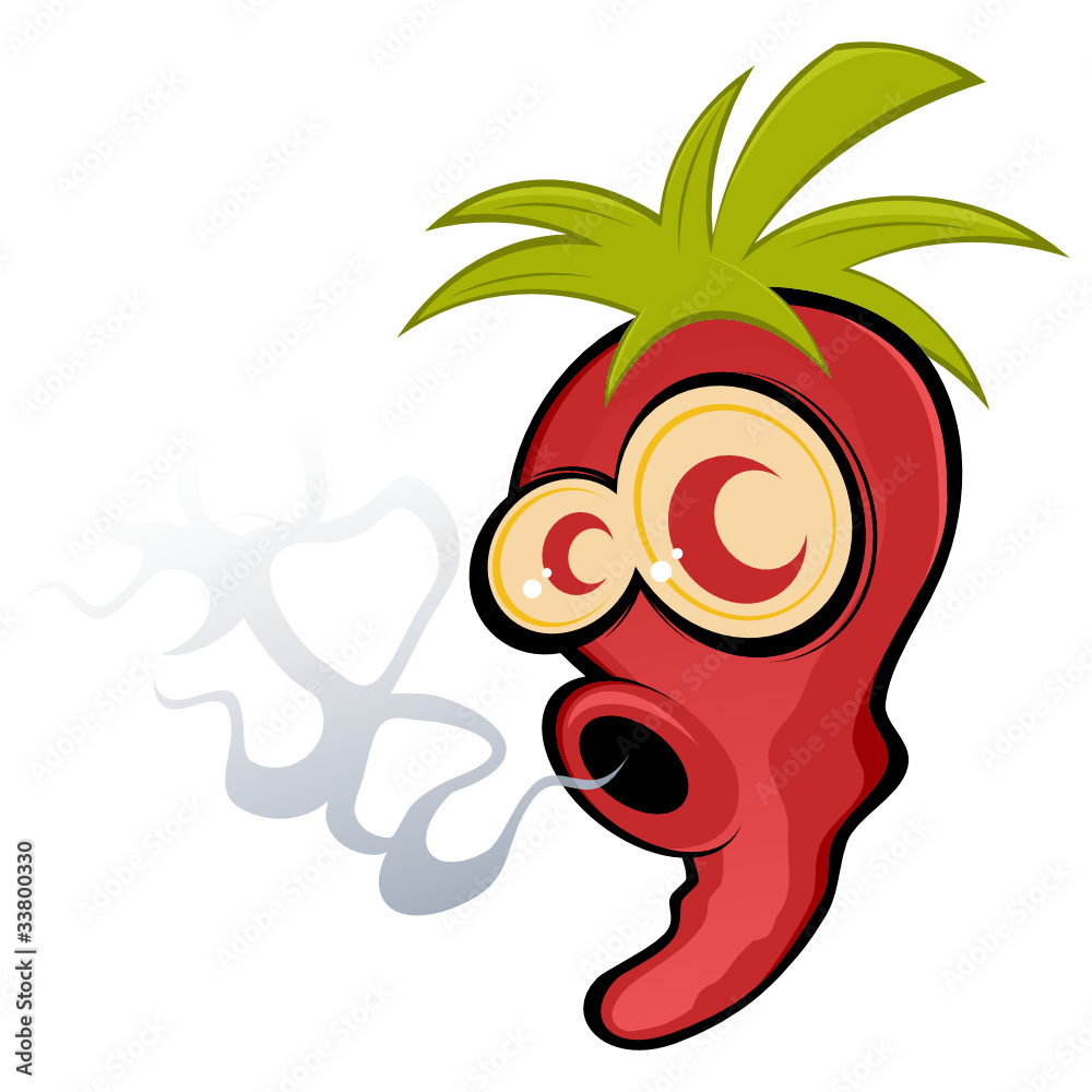 chili cartoon rauchen scharf