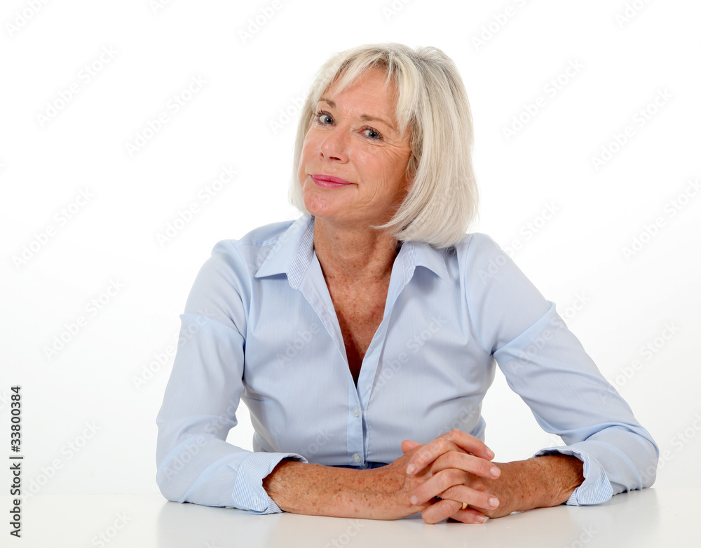 Portrait of senior woman with bored expression Portrait of senior woman with bored expression