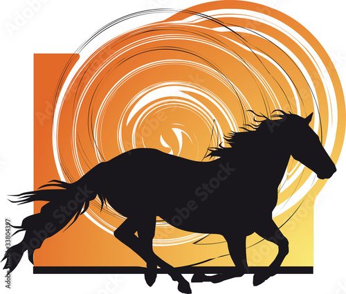 Abstract horses silhouettes. Vector illustration