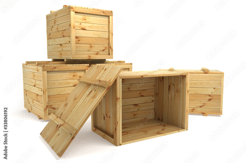 crates isolated on white crates isolated on white
