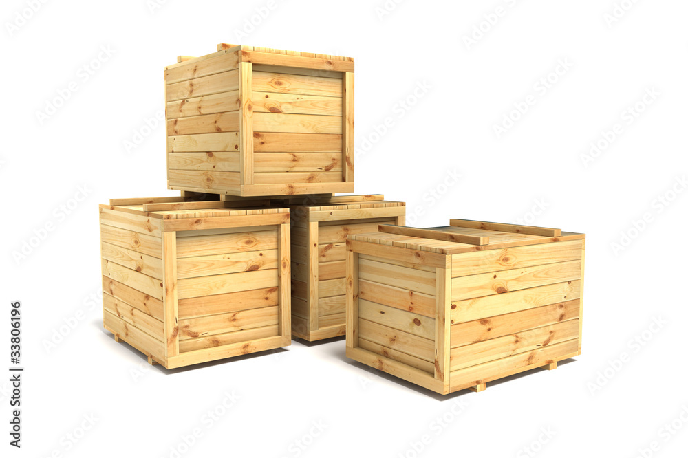 crates isolated on white crates isolated on white