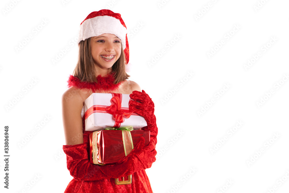 adolescente souriante - noël adolescente souriante - noël