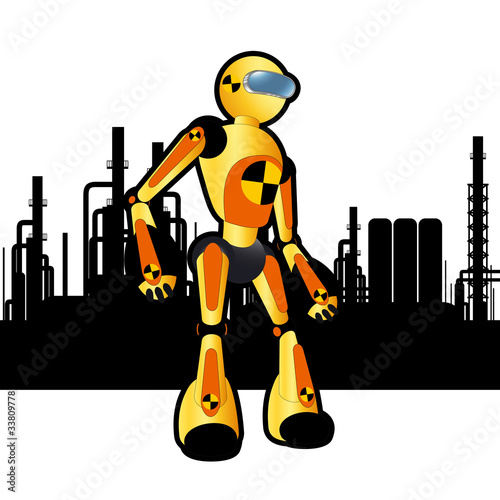 Construction site nuclear plant test robot