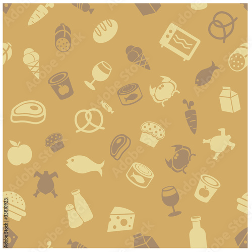 Food icons seamless pattern