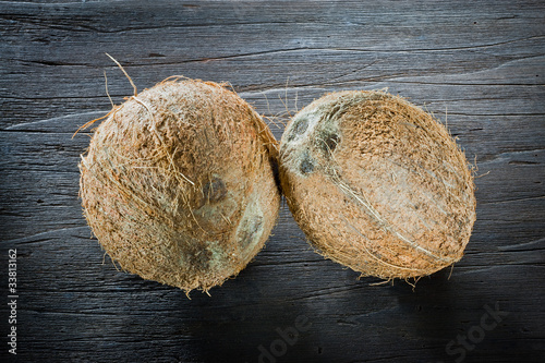 coconut  on wood