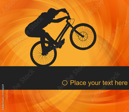 Mountain bike trial rider background illustration vector