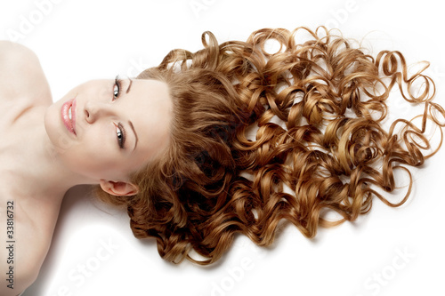 Bilde på lerret Girl with perfect curls