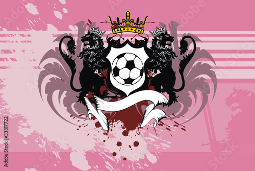 heraldic soccer lion background10