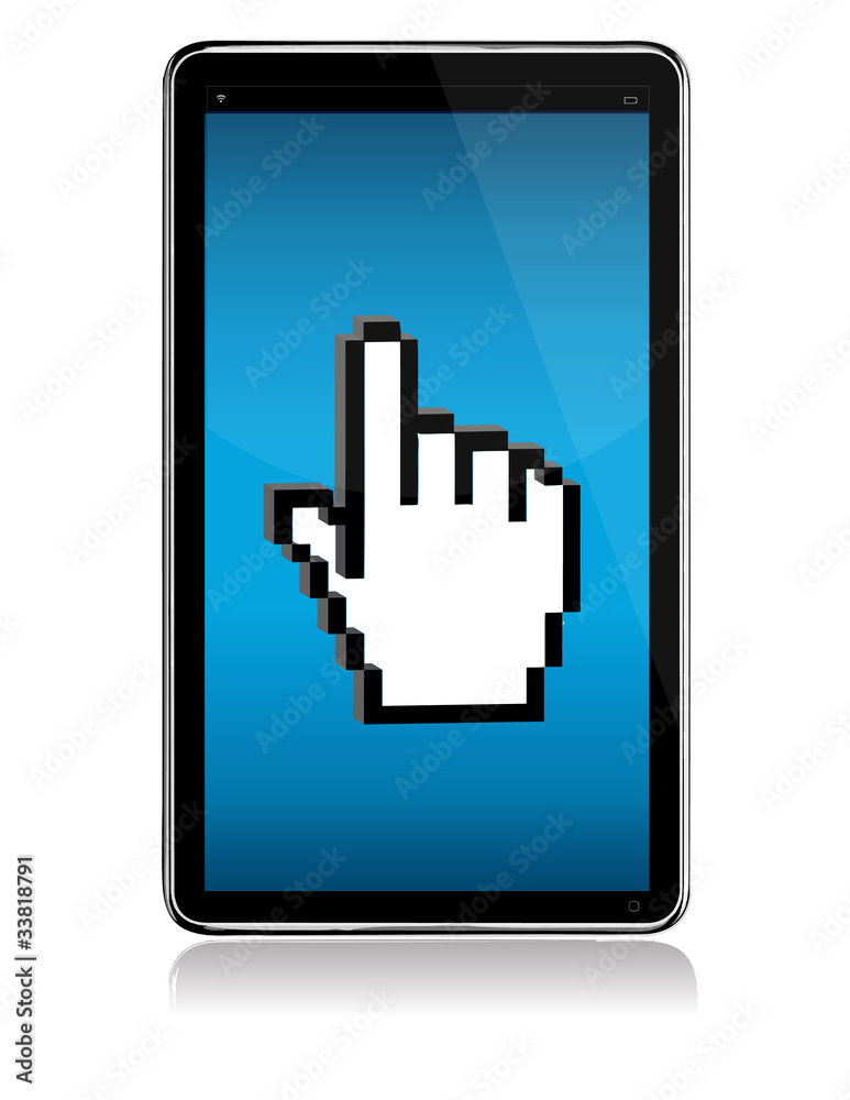 tablet touch screen illustration concept over white tablet touch screen illustration concept over white