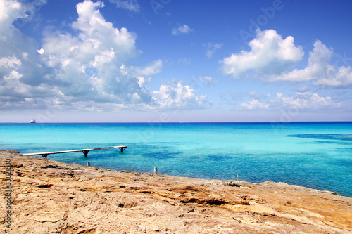 illeta wooden pier turquoise sea Formentera