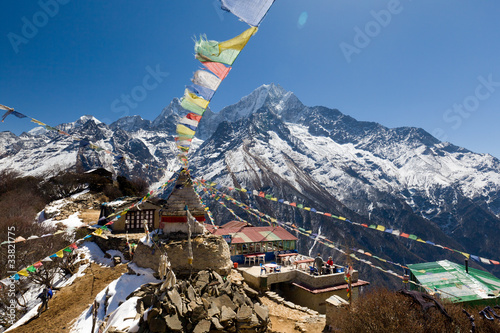 Prayer Flags and Mountain View