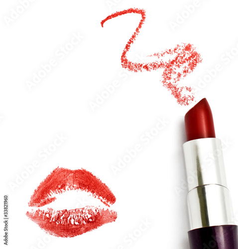 Lipstick and kiss