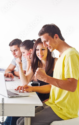 Teenagers surfing the web