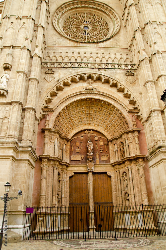 Cathedral of Majorca main door in Palma de Mallorca