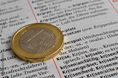 Eurokrise, Münzen mit Wörterbuch