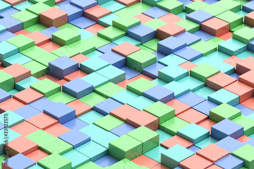 3D Landschaft aus Cubes