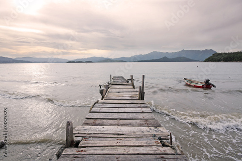 old jetty walkway pier the the lake