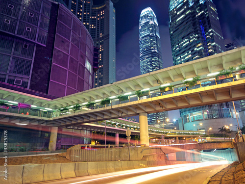 traffic in Hong Kong at night