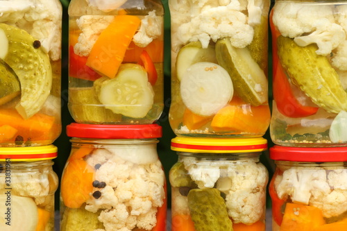 pickles - vegetables in vinegar - background