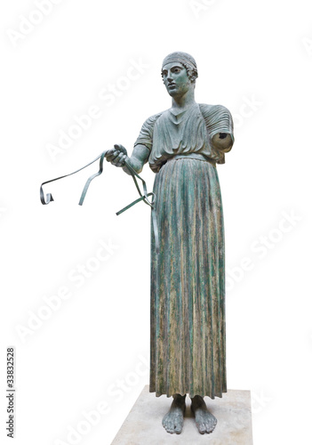 Statue Charioteer in Delphi museum, Greece