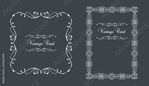 Vintage frame set vector background