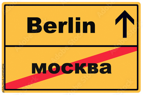 Schild Berlin Mockba / Moskau photo