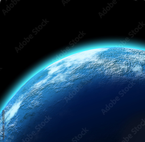 illustration of  deep space planet background
