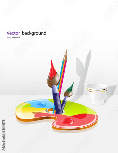 pencil and brush vector