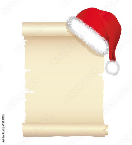 Papierrolle mit Weihnachtsmütze