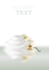 Wandcirkels Toilet Spa stilleven met handdoek en bloemen  © Alina G