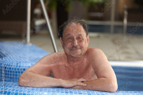 Portrait of mature man in swimming pool