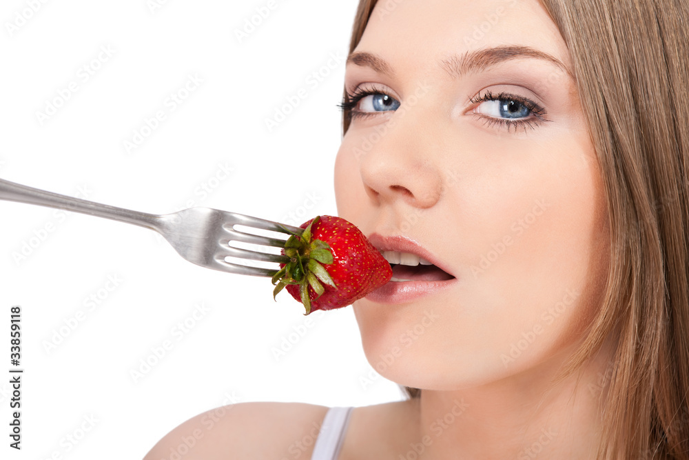 sensual woman and strawberry sensual woman and strawberry