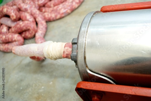 sausages in butcher shop