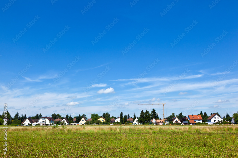 Obraz premium housing area in rural landscape near Munich