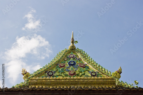 architecture on top part of Buddha church