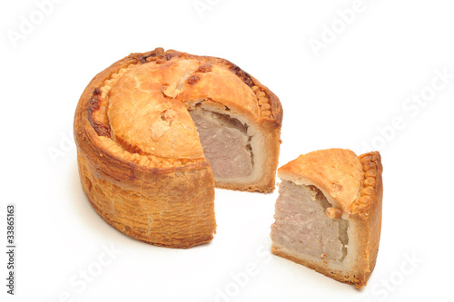 Pork Pie with Slice cut out