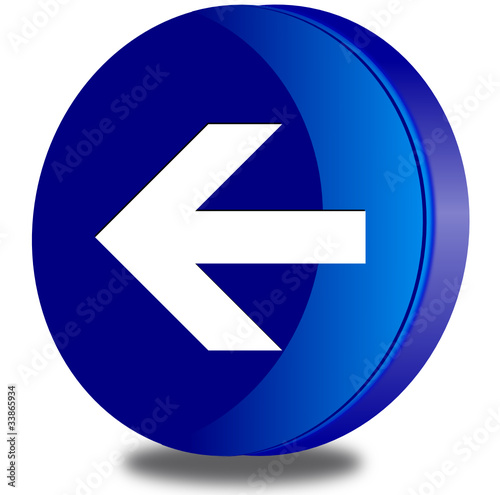 Left arrow glossy icon