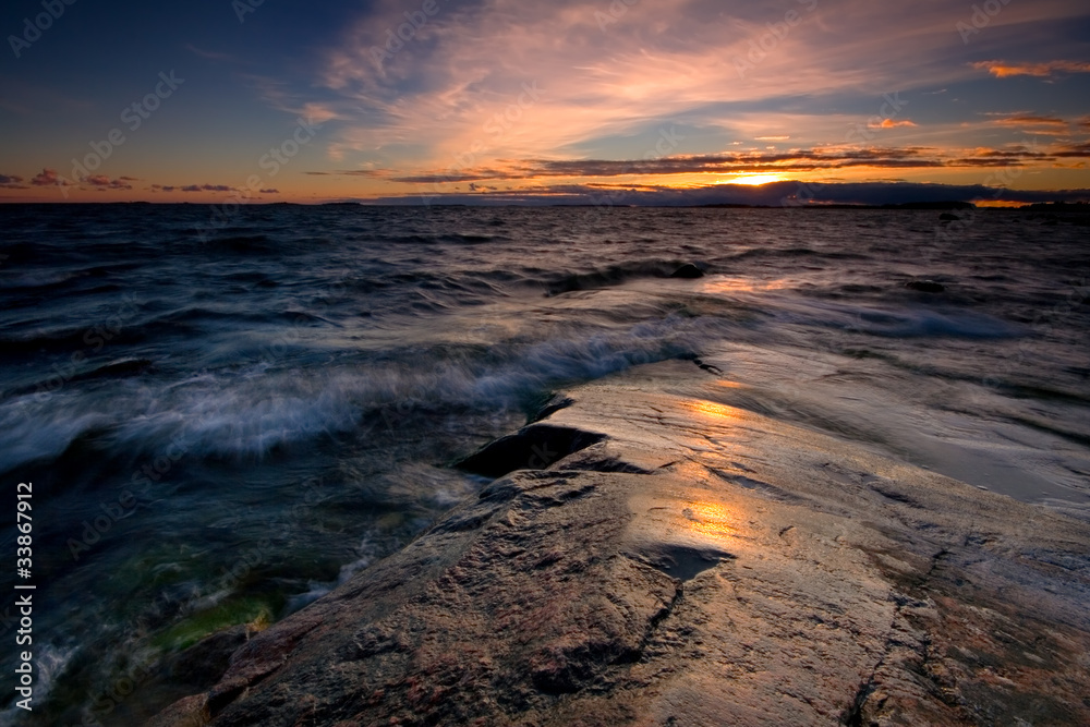 Sunset on the rocks