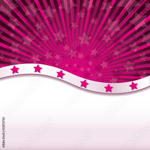Pink abstract background with stars, Vector illustration