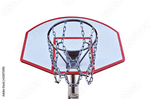 Basket for basketball with white background