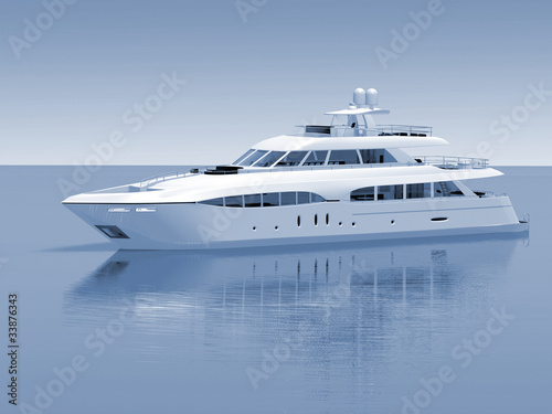 luxury white cruise yacht © 3ddock