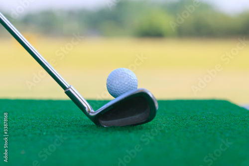golf club and ball,low camera height