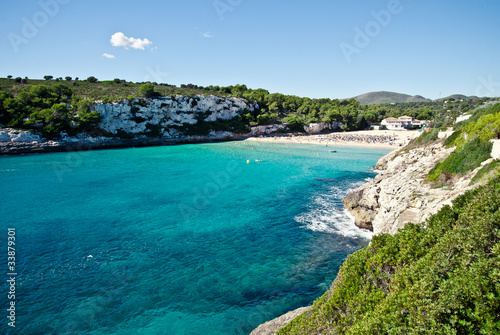 Beautiful Majorca beach hidden in the rocky fjords